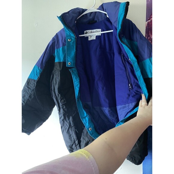VTG 1990s Columbia Purple , Blue (Teal) & Black Coat Women's Size Medium - Picture 5 of 7